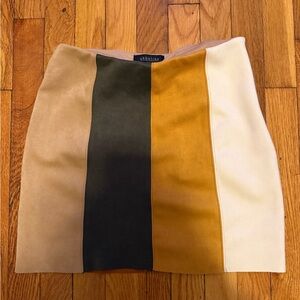 Abbeline Color Block Suede Mini Skirt